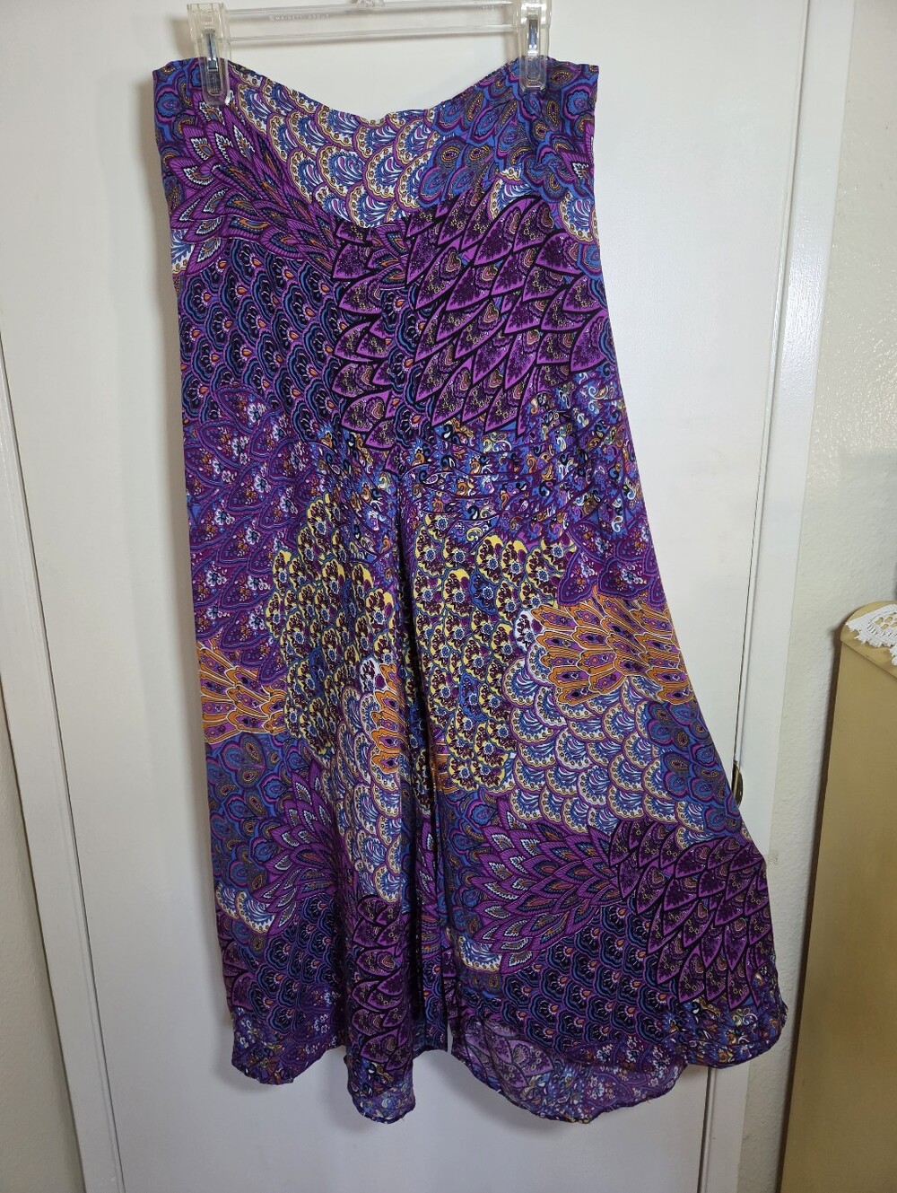 Wide Leg Boho Hippie Palazzo Pant XL Festival Rave 70s Cool Comfy Flowy Colorful